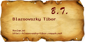 Blazsovszky Tibor névjegykártya