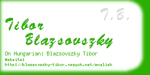 tibor blazsovszky business card